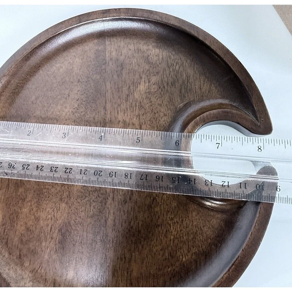 Pottery Barn Mingling Plates Espresso Wood Set of 6 Wine Glass Holder Party
